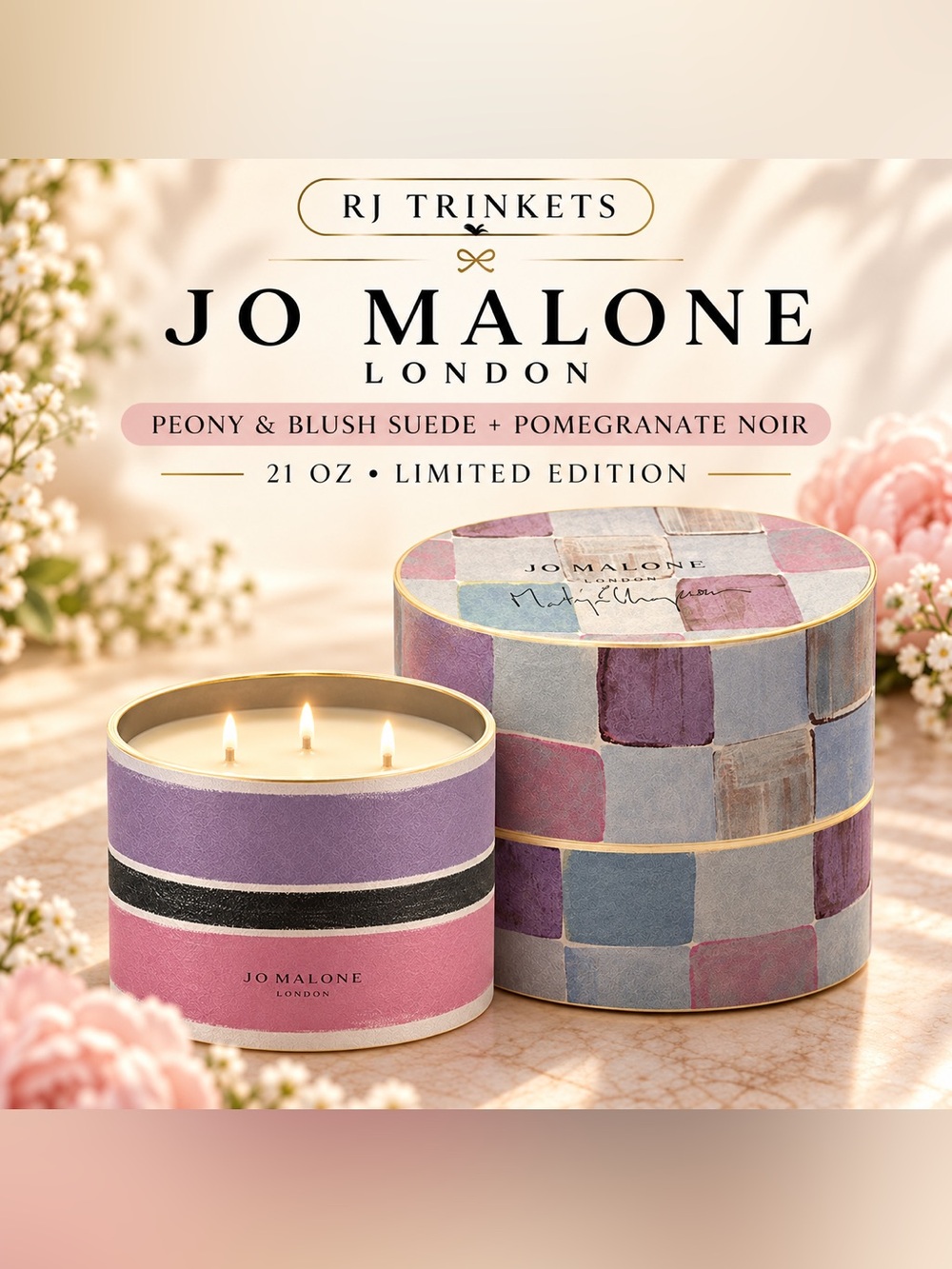 Jo Malone Peony & Blush Suede with pomegranate 21 oz candle - limited edition